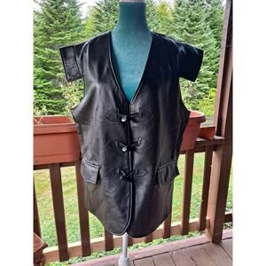 Heritage of Scotland - Mens Genuine Leather Waistcoat - Size L Black